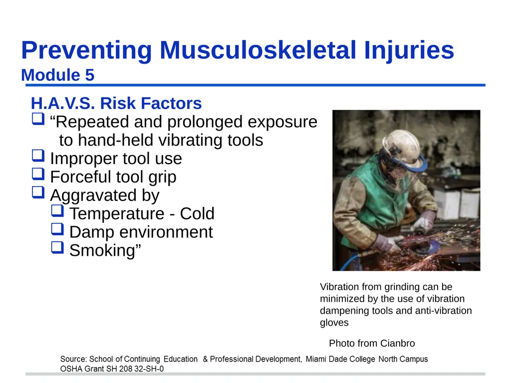 Preventing Musculoskeletal Injuries Module 5 - slide 29 of 48