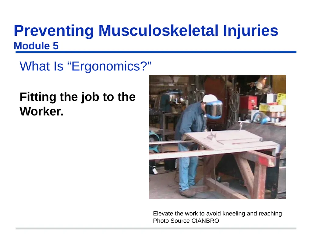 Preventing Musculoskeletal Injuries Module 5 - slide 33 of 48
