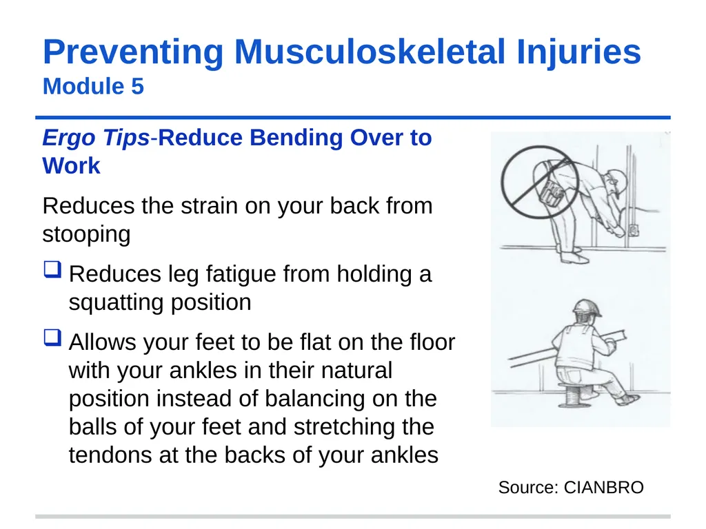 Preventing Musculoskeletal Injuries Module 5 - slide 37 of 48