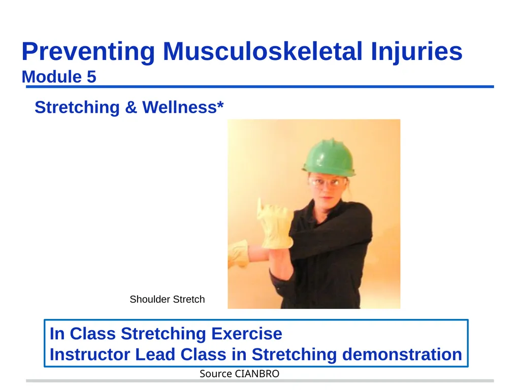 Preventing Musculoskeletal Injuries Module 5 - slide 6 of 48