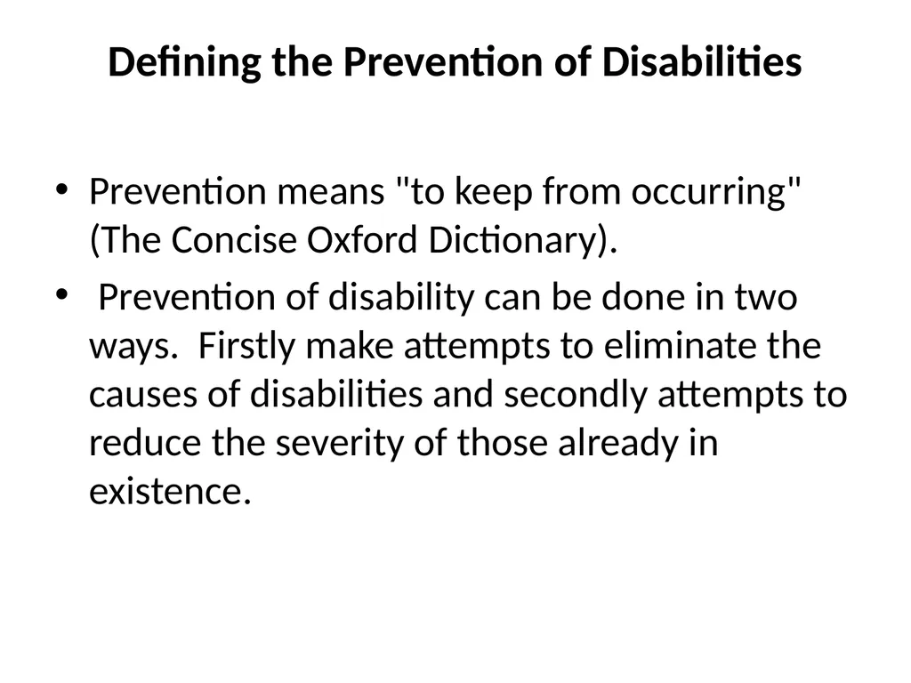 Disability Prevention Dr Digvijay Sharma School of - slide 2 of 21