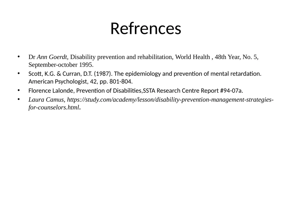 Disability Prevention Dr Digvijay Sharma School of - slide 21 of 21