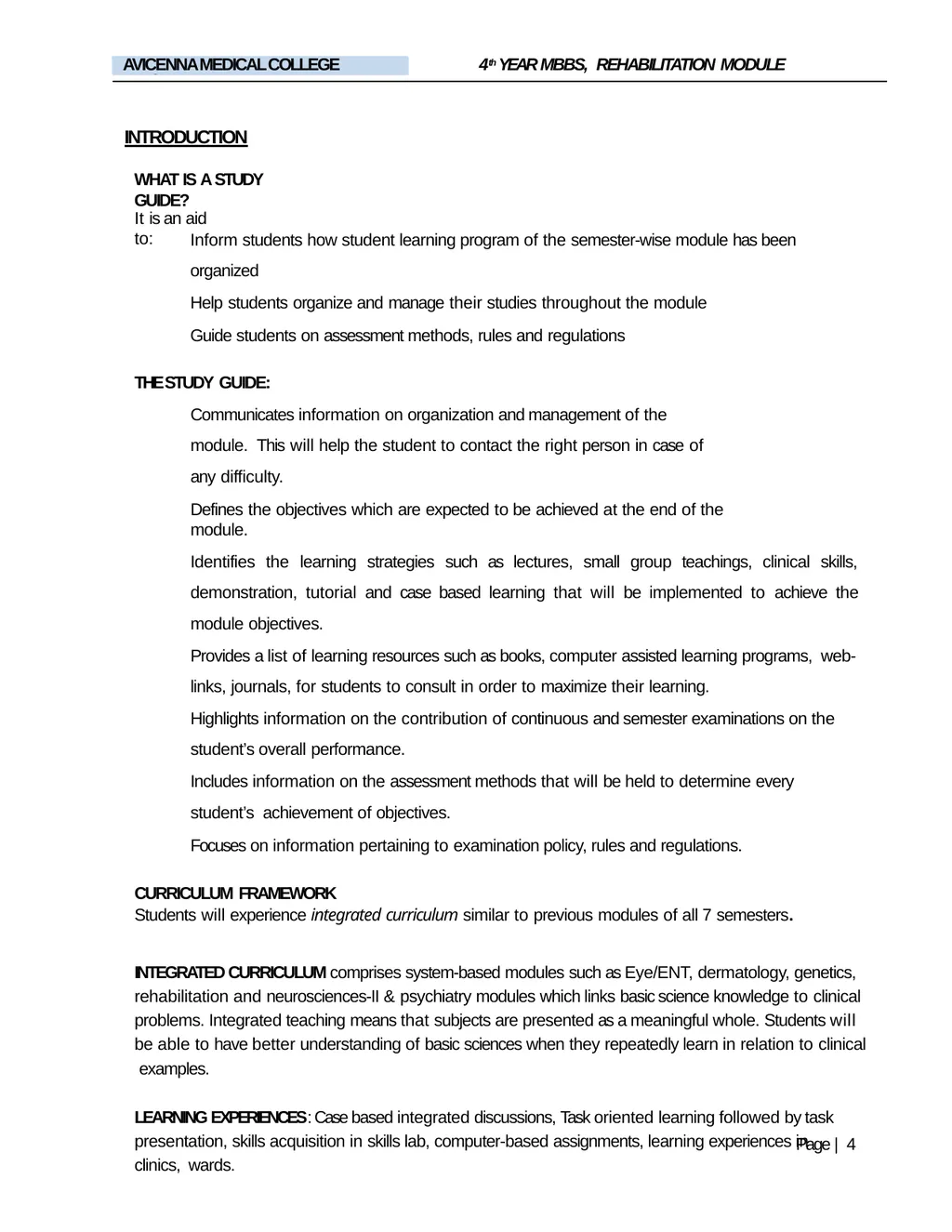 REHABILITATION MODULE FOURTH YEAR MBBS STUDY GUIDE - slide 4 of 17