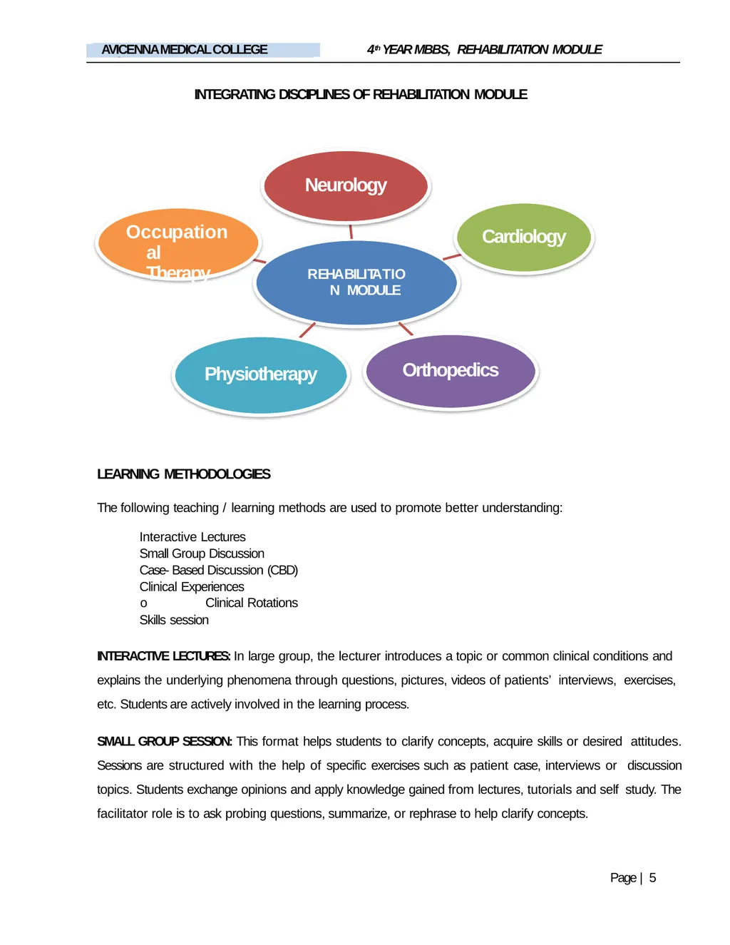 REHABILITATION MODULE FOURTH YEAR MBBS STUDY GUIDE - slide 5 of 17