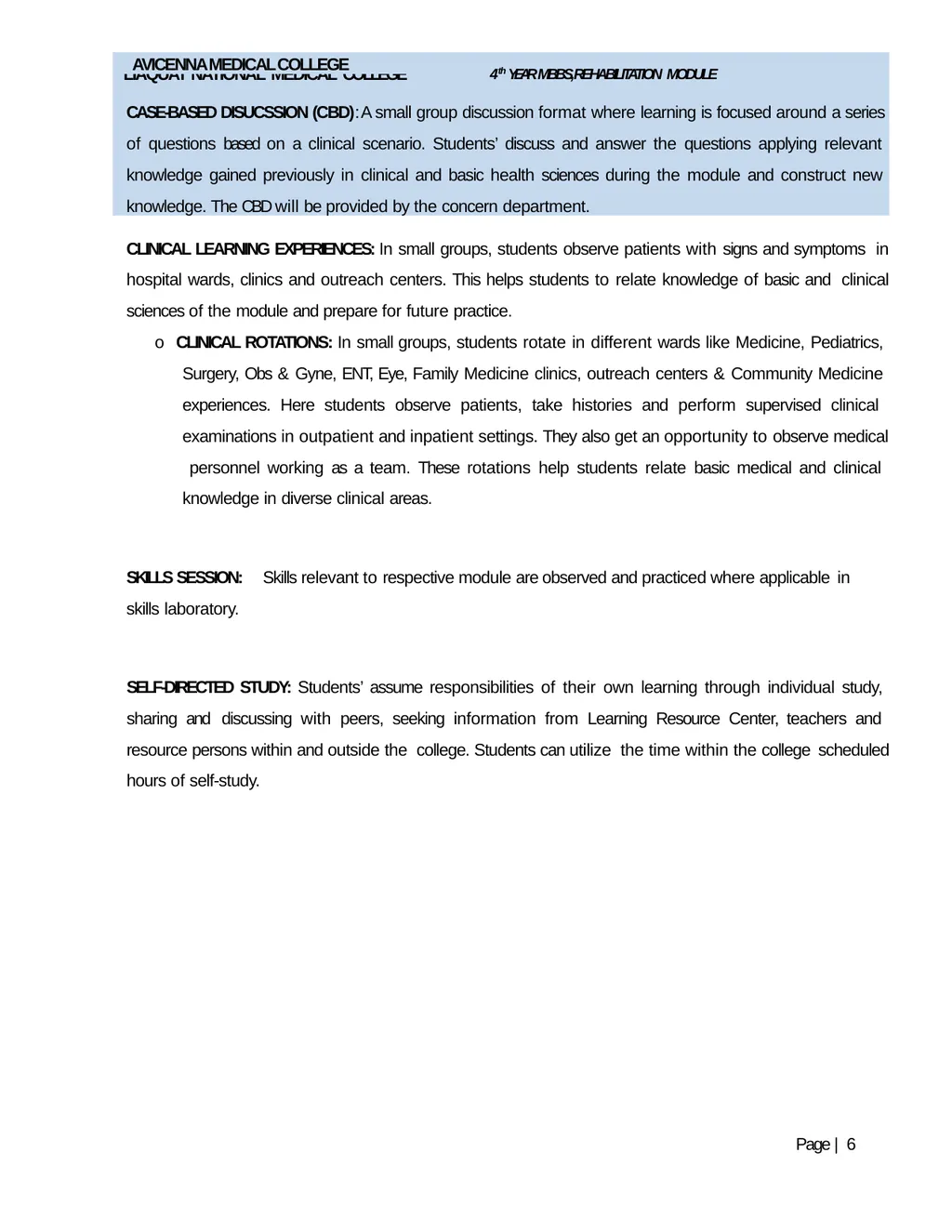 REHABILITATION MODULE FOURTH YEAR MBBS STUDY GUIDE - slide 6 of 17