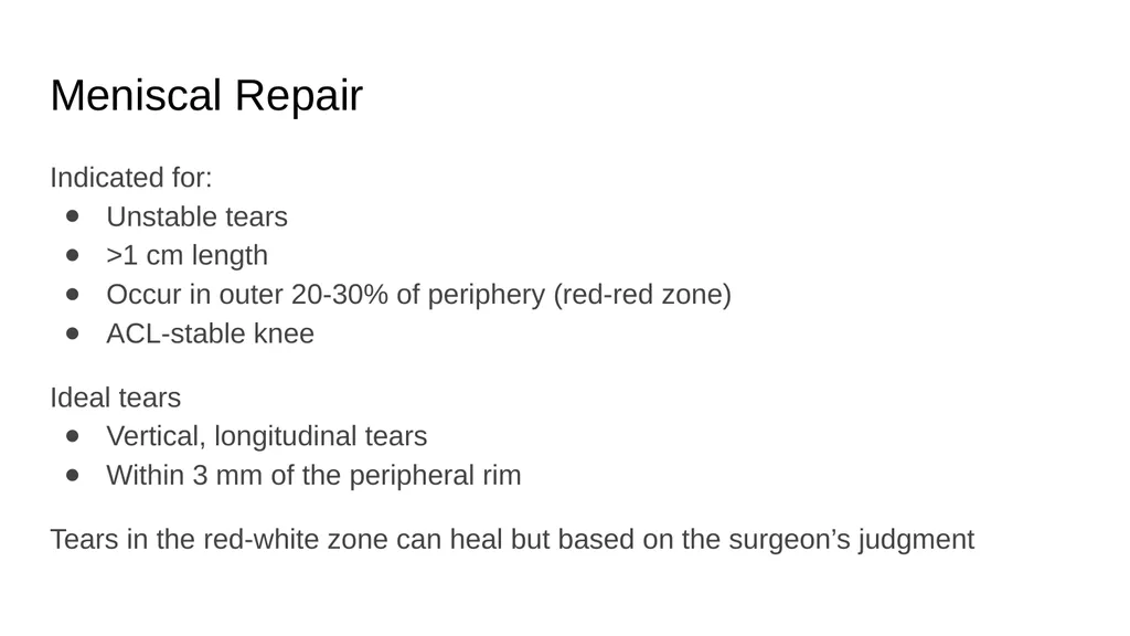 The Meniscus: Injuries, Management and - slide 32 of 74