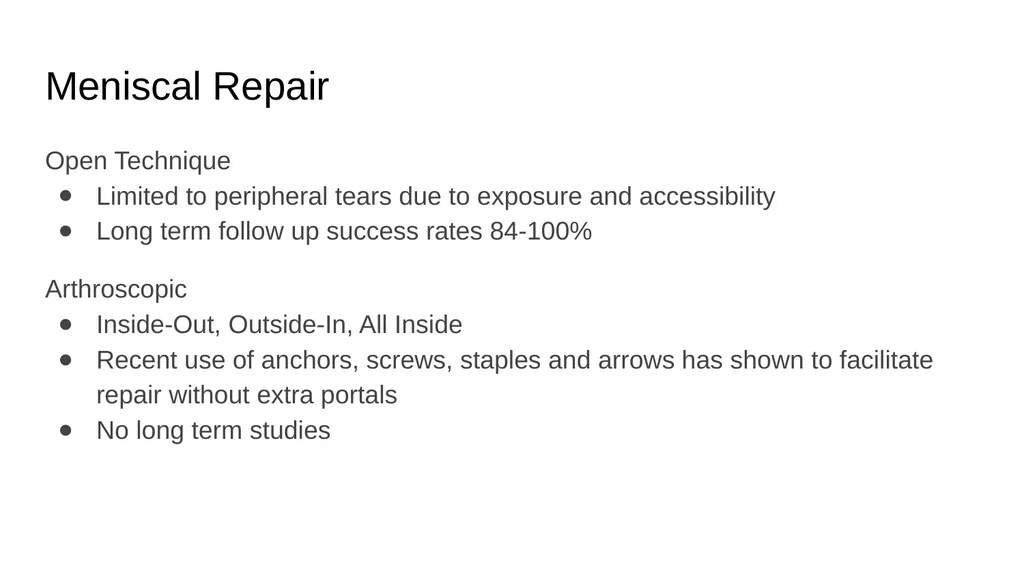 The Meniscus: Injuries, Management and - slide 33 of 74