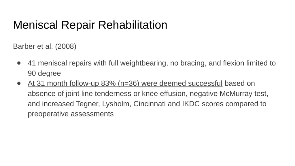 The Meniscus: Injuries, Management and - slide 39 of 74