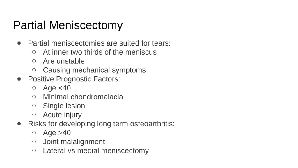 The Meniscus: Injuries, Management and - slide 43 of 74