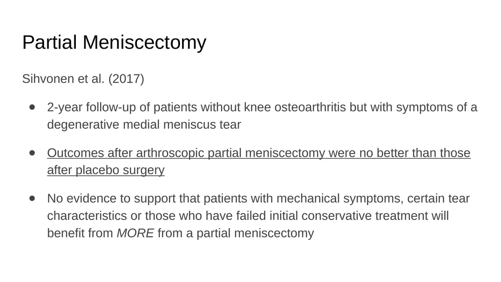 The Meniscus: Injuries, Management and - slide 46 of 74
