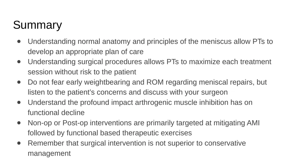 The Meniscus: Injuries, Management and - slide 67 of 74