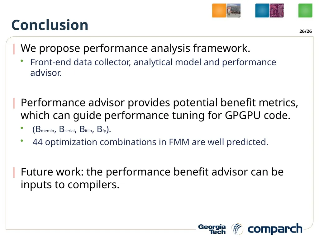 A Performance Analysis Framework for Identifying - slide 26 of 26