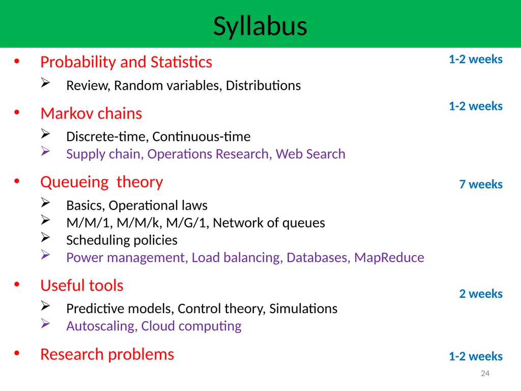 CSE 531: Performance Analysis of Systems Lecture - slide 24 of 25