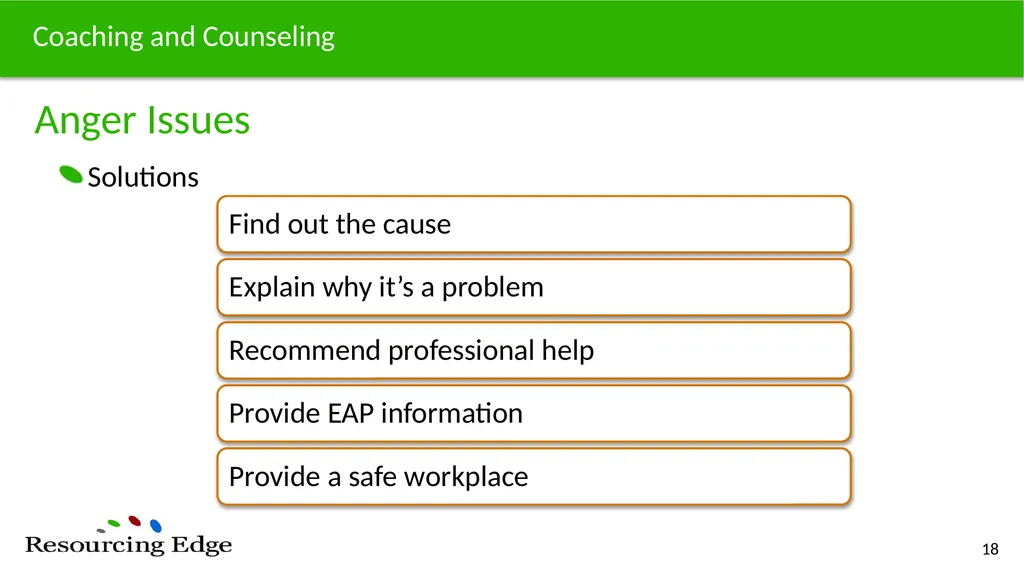 Coaching/Counseling Identify challenges associated - slide 18 of 26
