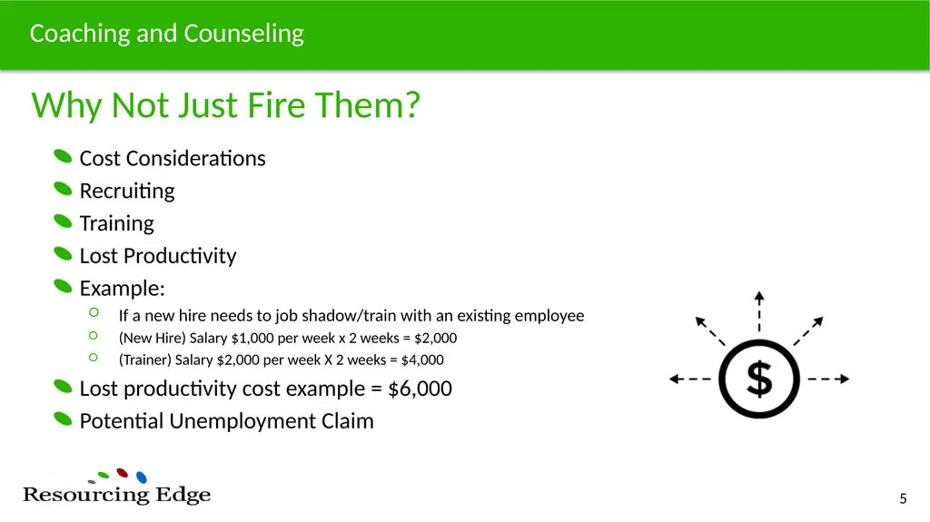 Coaching/Counseling Identify challenges associated - slide 5 of 26