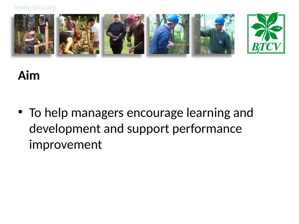 Coaching Aim To help managers encourage learning - slide 2 of 25