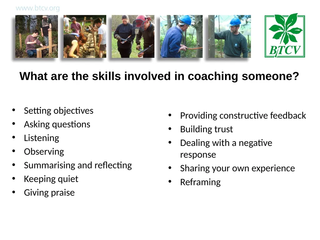 Coaching Aim To help managers encourage learning - slide 15 of 25
