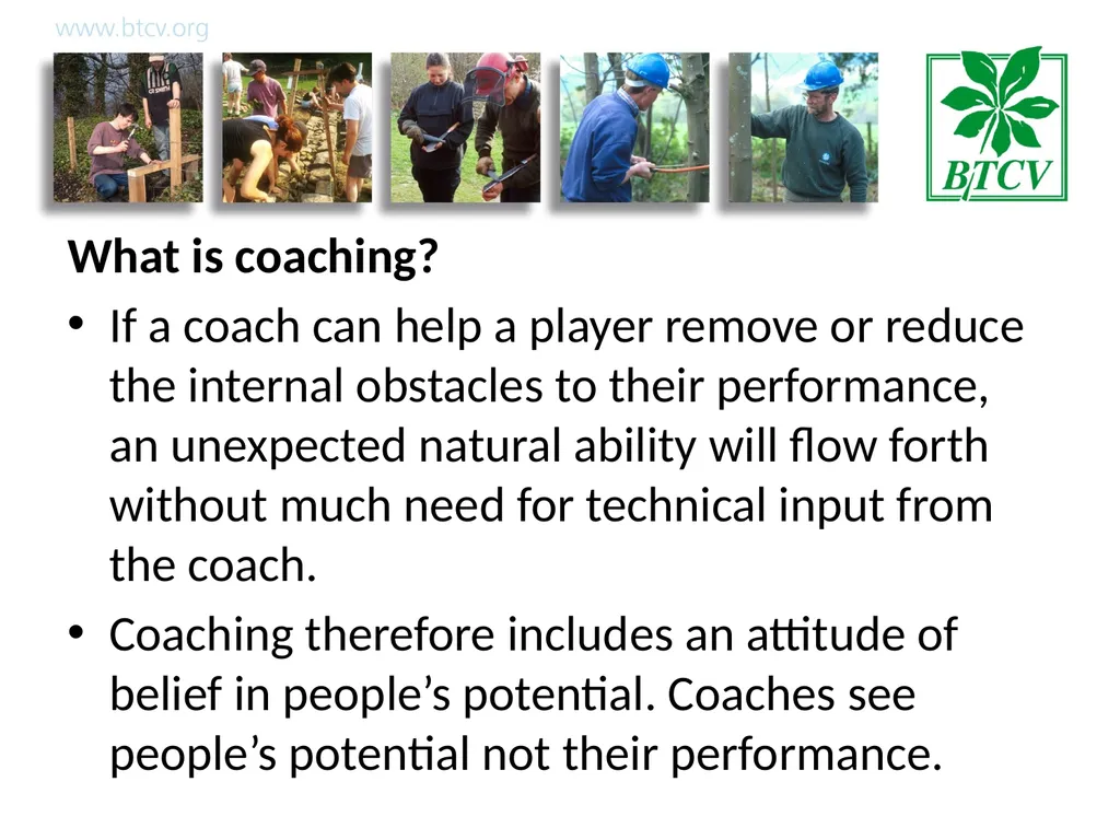 Coaching Aim To help managers encourage learning - slide 11 of 25