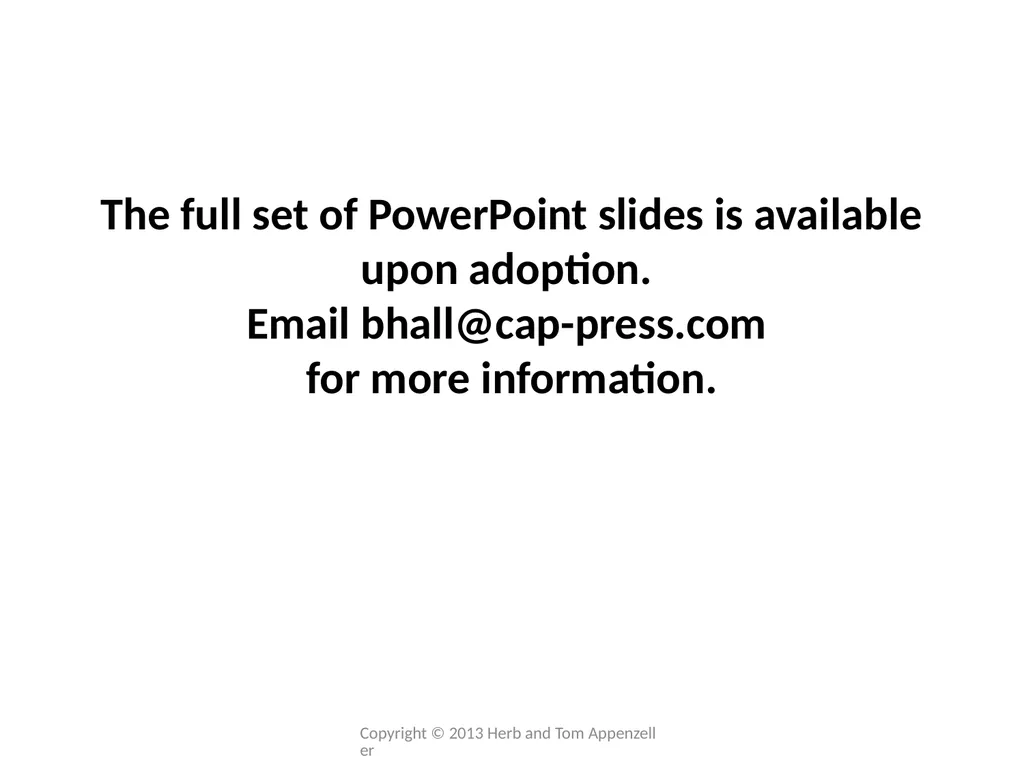 Copyright © 2013 Herb and Tom Appenzeller - slide 16 of 16