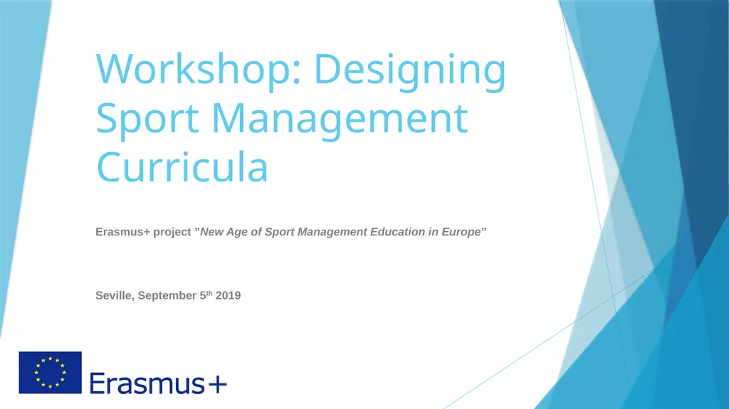 Workshop: Designing Sport Management Curricula - slide 1 of 9