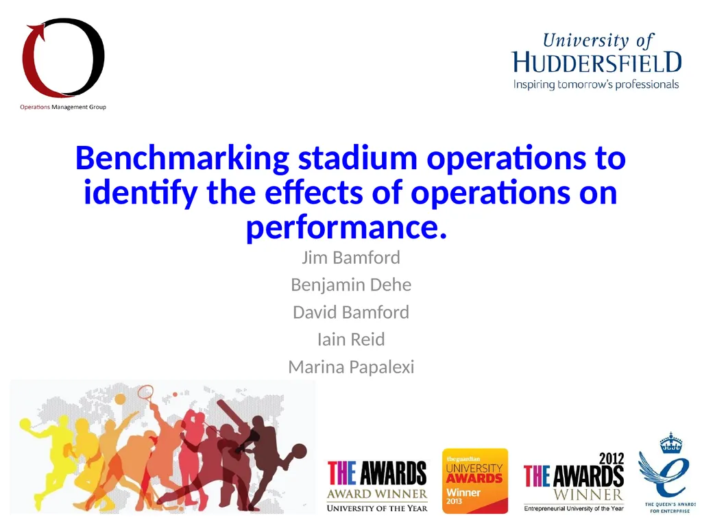 Benchmarking stadium operations to identify the - slide 1 of 12