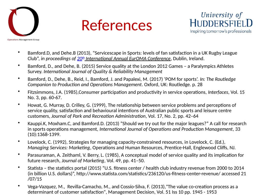 Benchmarking stadium operations to identify the - slide 12 of 12