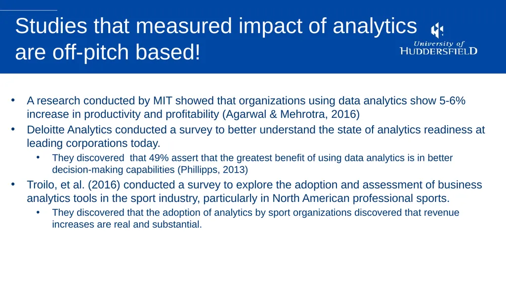 Sport Analytics Utilization in The Sport Industry: - slide 17 of 20