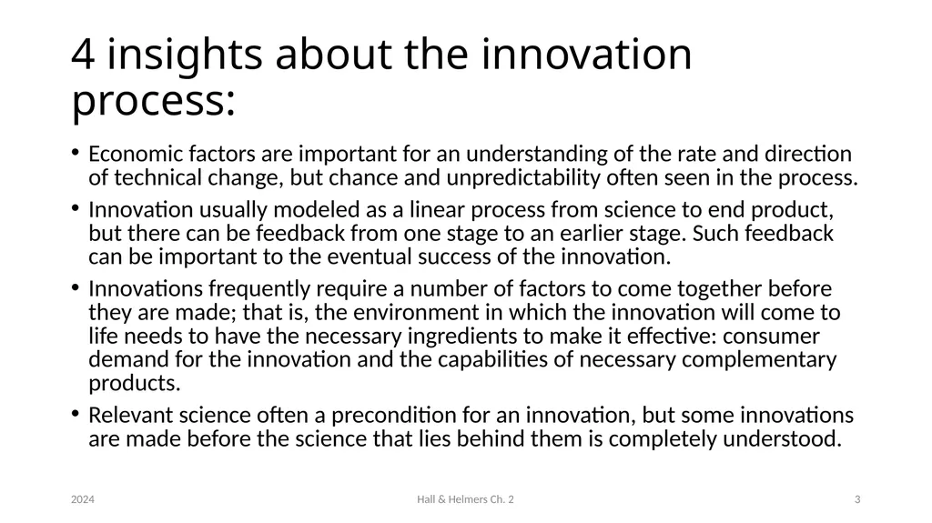 Chapter 2 The innovation process Bronwyn H. Hall & - slide 3 of 29