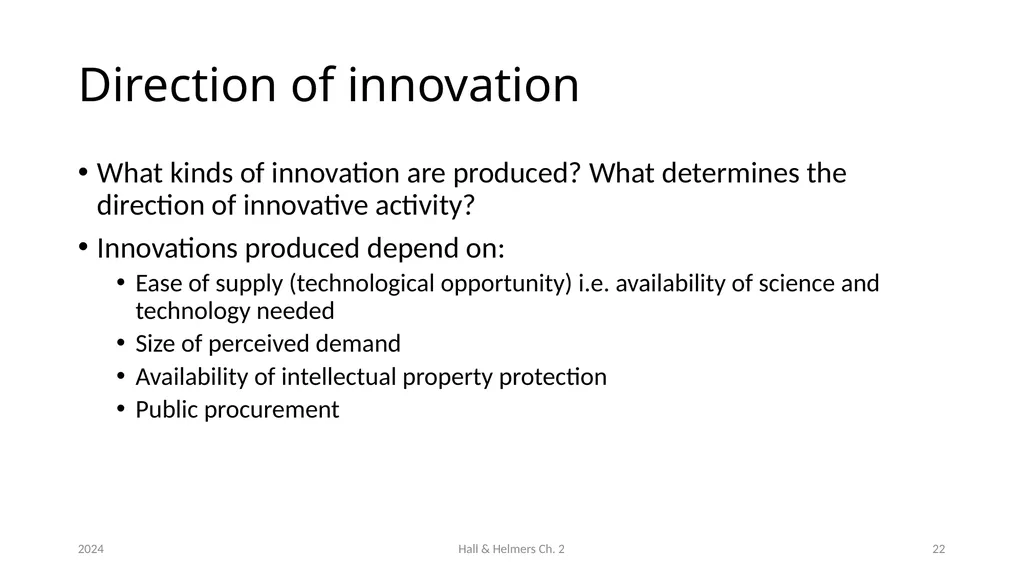 Chapter 2 The innovation process Bronwyn H. Hall & - slide 22 of 29