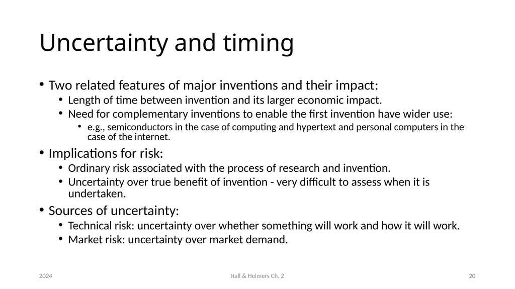 Chapter 2 The innovation process Bronwyn H. Hall & - slide 20 of 29
