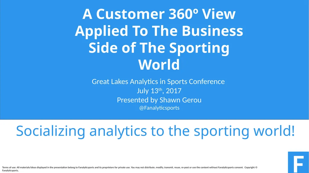 F Great Lakes Analytics in Sports Conference July - slide 1 of 13
