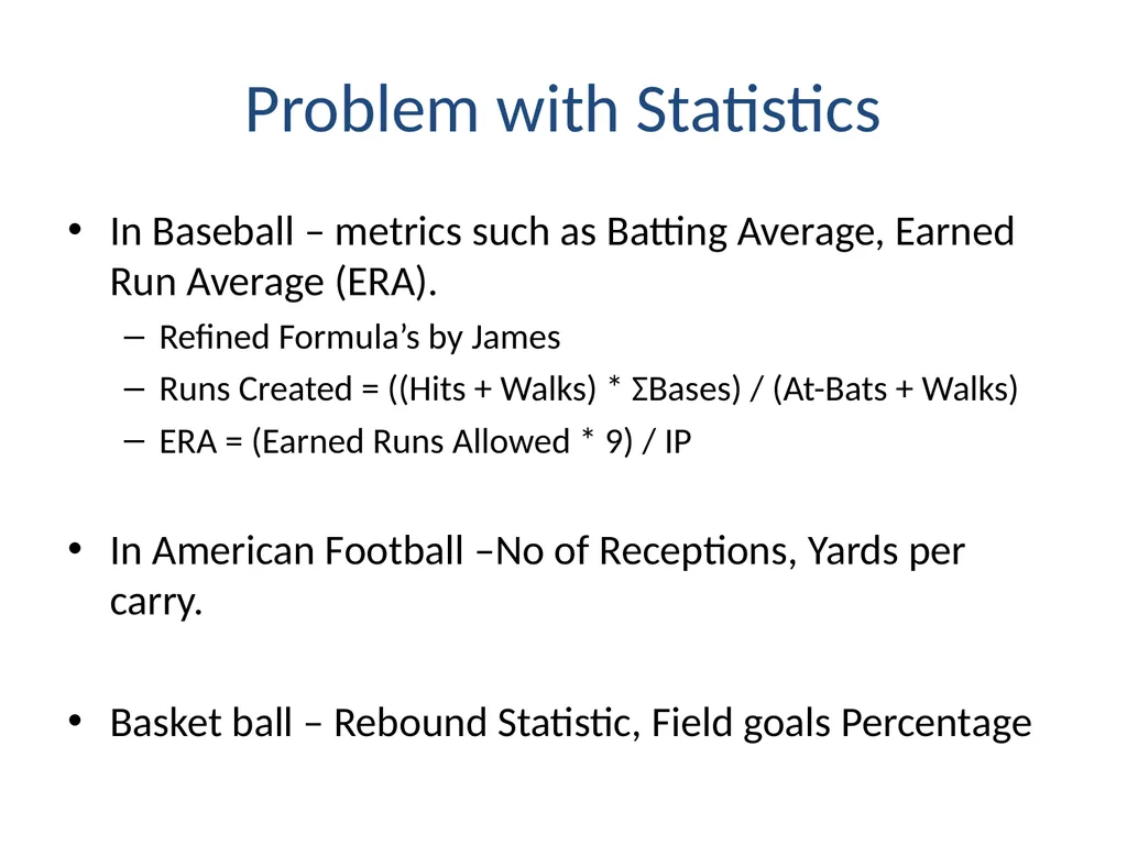 Data Mining Applied to Sports -- Mohammed Ayub - slide 6 of 11
