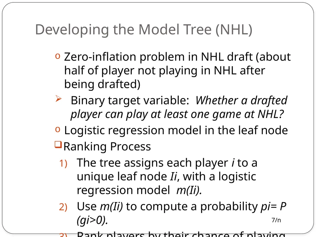Model Trees for Identifying Exceptional Players in - slide 7 of 16