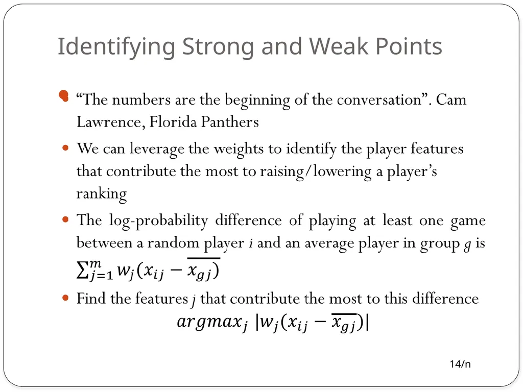 Model Trees for Identifying Exceptional Players in - slide 14 of 16