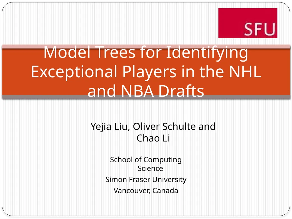 Model Trees for Identifying Exceptional Players in - slide 1 of 16