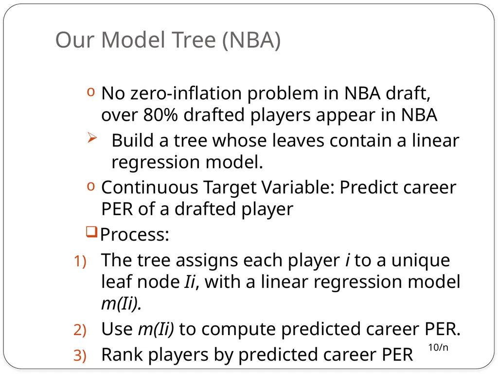 Model Trees for Identifying Exceptional Players in - slide 10 of 16