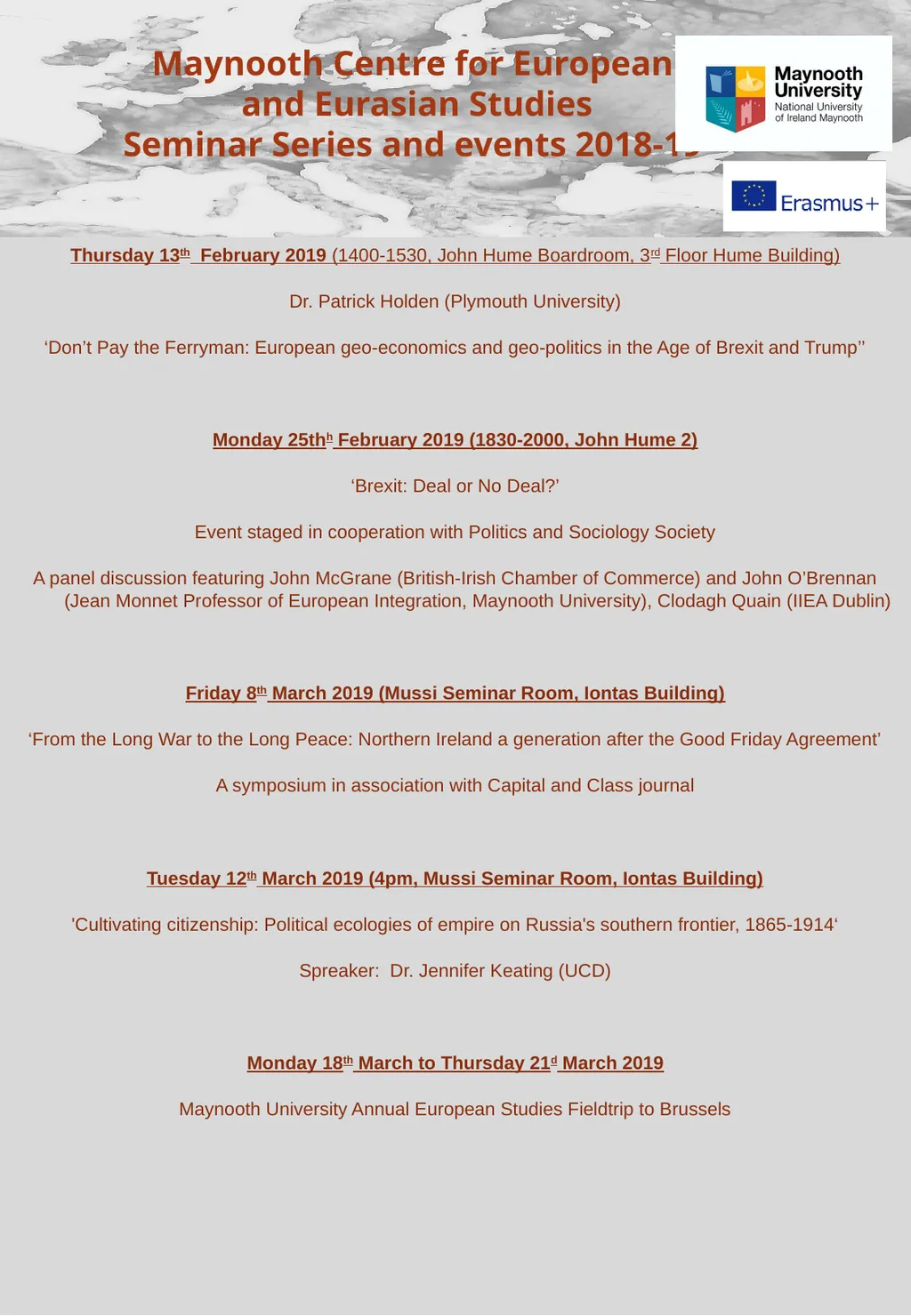 Maynooth Centre for European and Eurasian Studies - slide 1 of 2