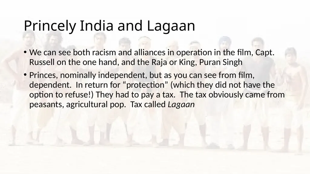 Historical Contexts for Lagaan and Cricket - slide 3 of 6