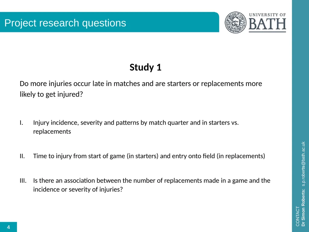 The contribution of in-game fatigue and use of - slide 4 of 10