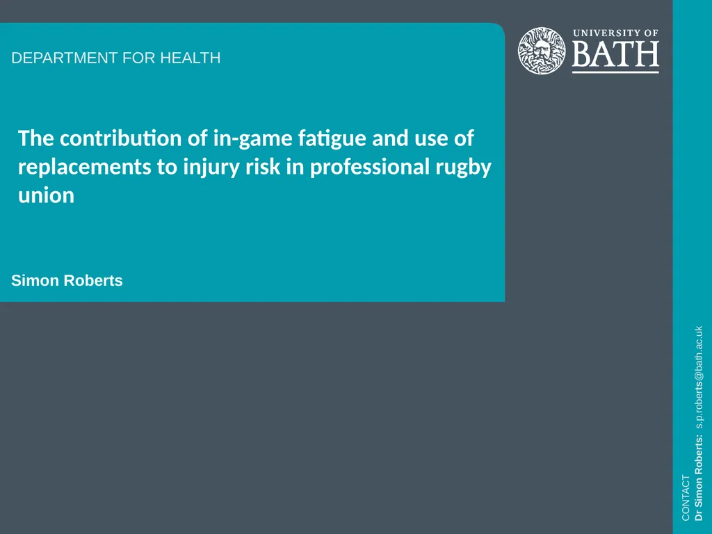 The contribution of in-game fatigue and use of - slide 1 of 10