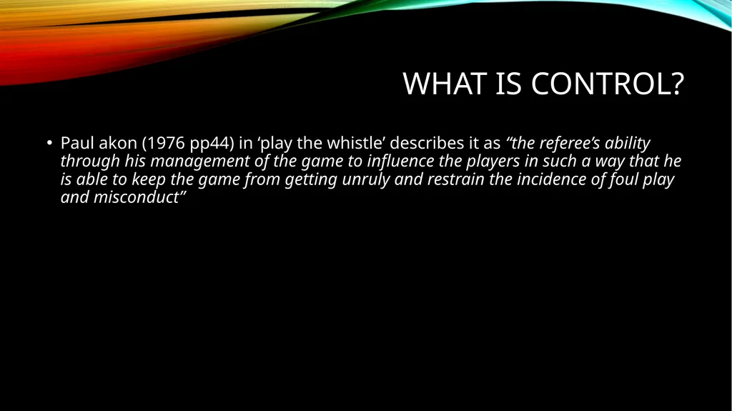 The effects of referee and player frustration on a - slide 3 of 23