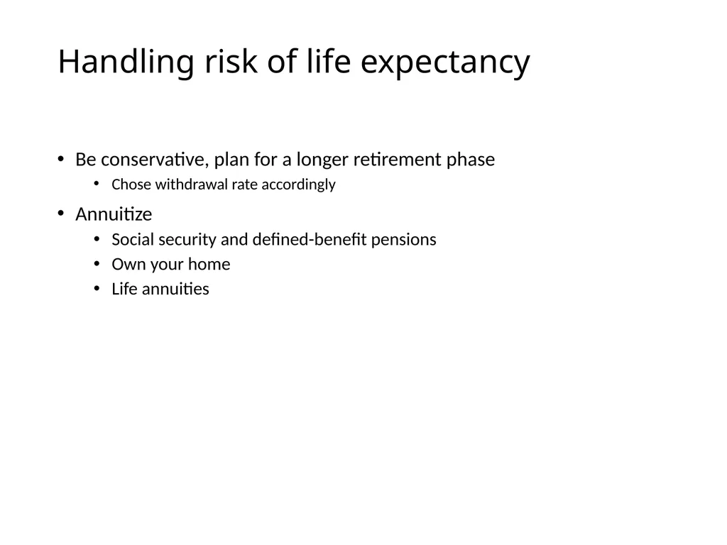 Uncertainty and Retirement Planning Lecture for - slide 18 of 18