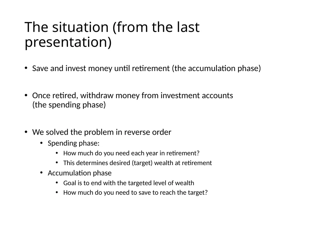 Uncertainty and Retirement Planning Lecture for - slide 2 of 18