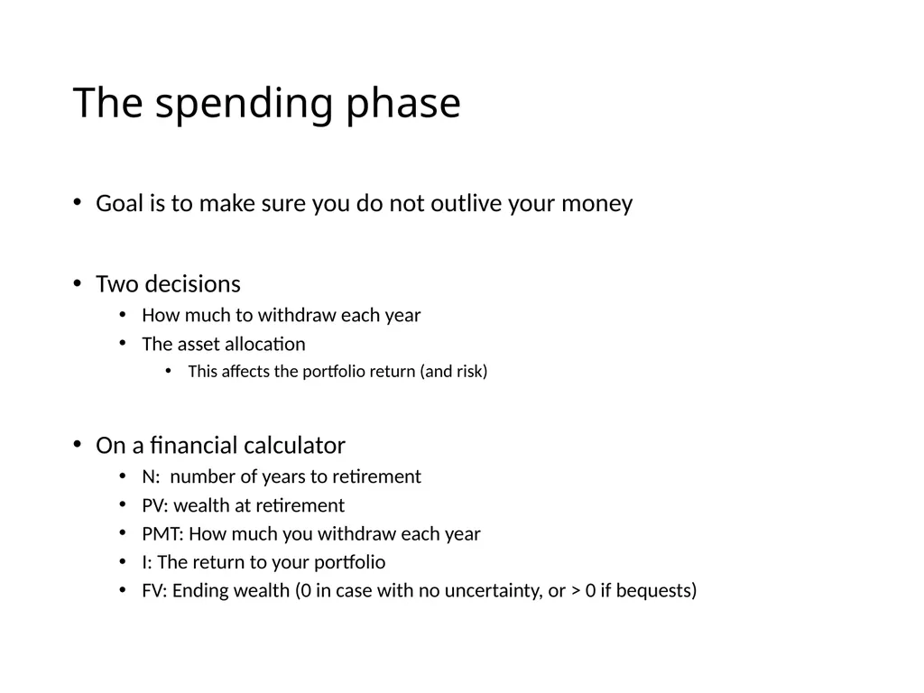 Uncertainty and Retirement Planning Lecture for - slide 14 of 18