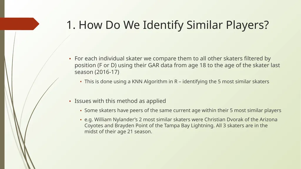 NHL Player Development Modelling Means and Methods - slide 10 of 15