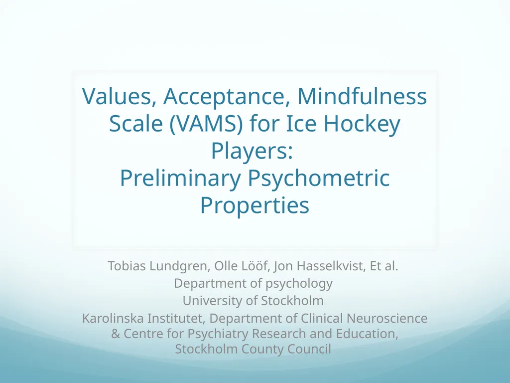 Values, Acceptance, Mindfulness Scale (VAMS) for