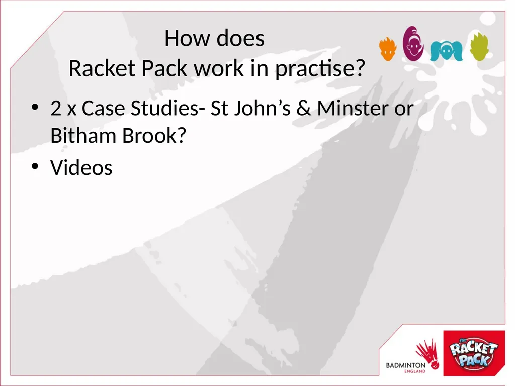 What is The Racket Pack? Badminton England's - slide 10 of 10