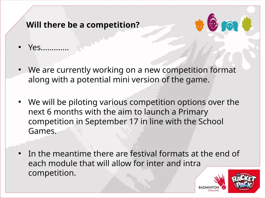 What is The Racket Pack? Badminton England's - slide 9 of 10