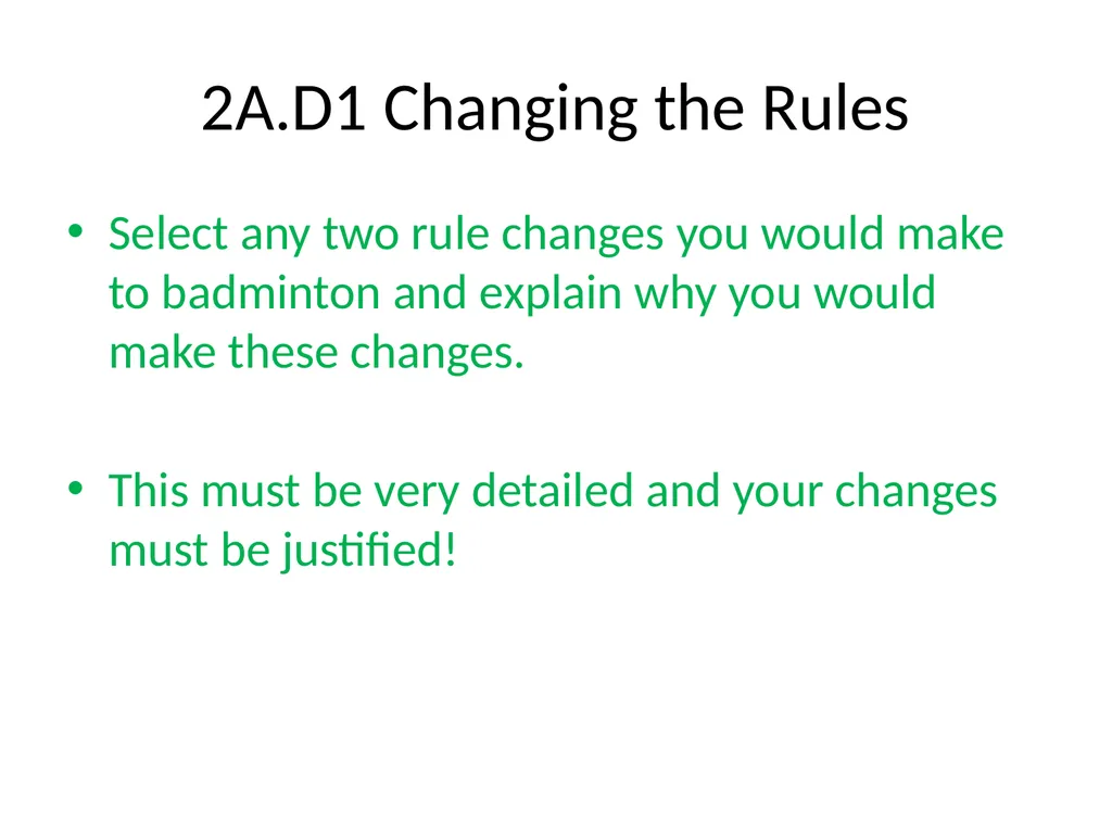 BTEC Sport Unit 2 Assignment 1 - Badminton Your - slide 11 of 11