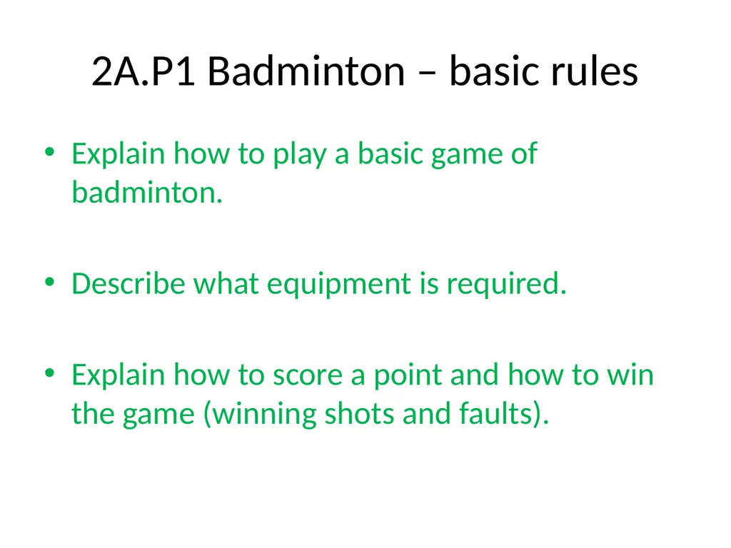 BTEC Sport Unit 2 Assignment 1 - Badminton Your - slide 3 of 11